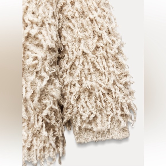 ZARA FRINGED KNIT SWEATER - Picture 8 of 15